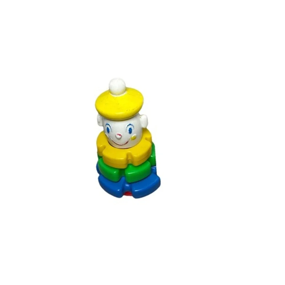 Vintage Fisher Price Clown‎ Stacker Toy Plastic Colorful Rings Nursery Decor